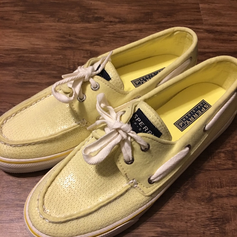 Sperry Yellow Sequin Topsider